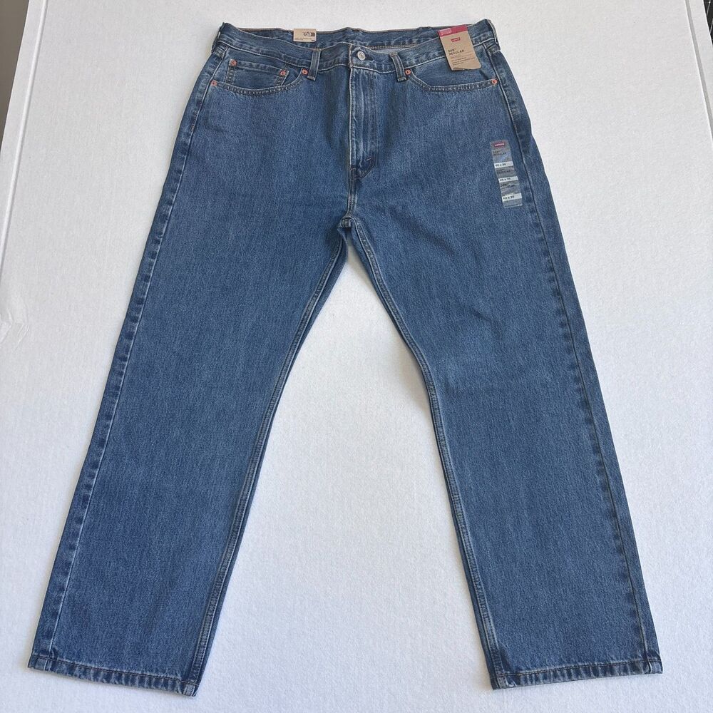 Levi's 505 Regular Straight Jeans Men 40x30 Medium Wash Zip Fly Casual 4891 NWT.
